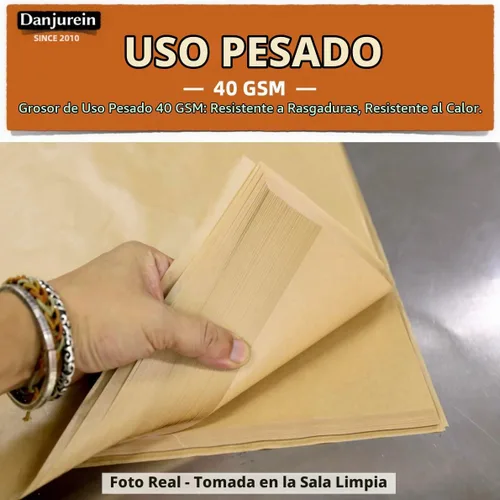 Vista 5 de Cuadrados pequeños de pergamino precortados a granel de 5 x 5, 3200 hojas, sin blanquear, antiadherentes, para envoltorios de dulces, papel de Marrón