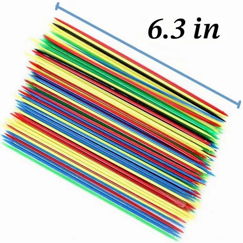 Coloridos palos de recogida, juguetes para divertirse en familia, juegos de padres e hijos de 6.3 pulgadas de largo, juegos nostálgicos