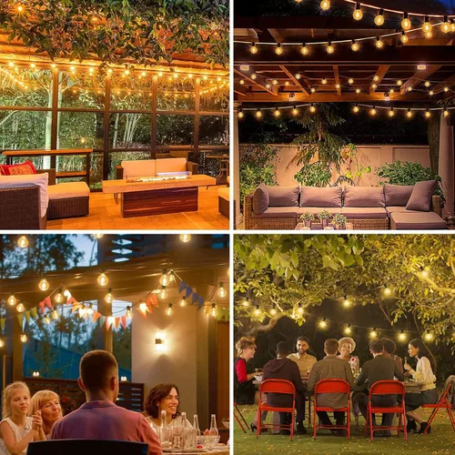 Vista 7 de Bombillas LED de repuesto G40, base de rosca E12, bombillas LED inastillables para candelabro para luces de cadena al aire libre 0.6W, bombillas