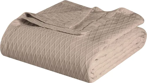 Vista 24 de Superior Diamond Weave - Manta de algodón de tejido diamante para todas las estaciones, cubierta para el hogar, sofá, cama, mantas suaves y cálidas