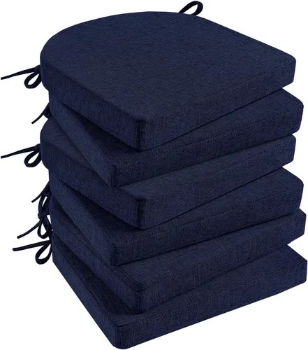Vista 25 de Basic Beyond Cojines para sillas de comedor, paquete de 6, cojines para sillas de cocina con lazos y respaldo antideslizante, 16 x 16 pulgadas, Rojo