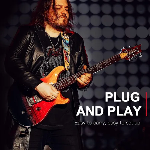 Vista 4 de Xvive Sistema inalámbrico de guitarra U2 con transmisor y receptor para guitarras eléctricas, bajo, violín (negro)