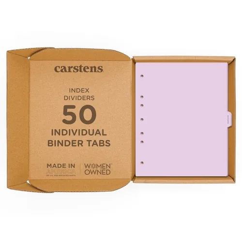 Vista 36 de Carstens - Heavy Duty Misc. Records Plastic Ring Binder Dividers, Side Tab, 1/9 Cut, Tab 5 Position, US Letter, Case of 50, (2616-59CS) - Ideal