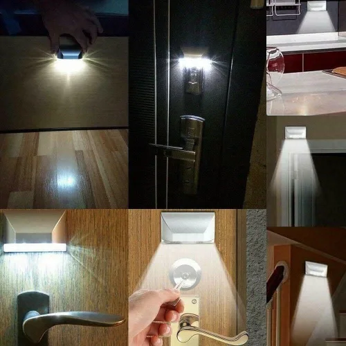 Vista 5 de Lámpara de luz de ojo de cerradura con batería PIR infrarrojo IR inalámbrico sensor automático detector de movimiento de puerta con 4 bombillas LED
