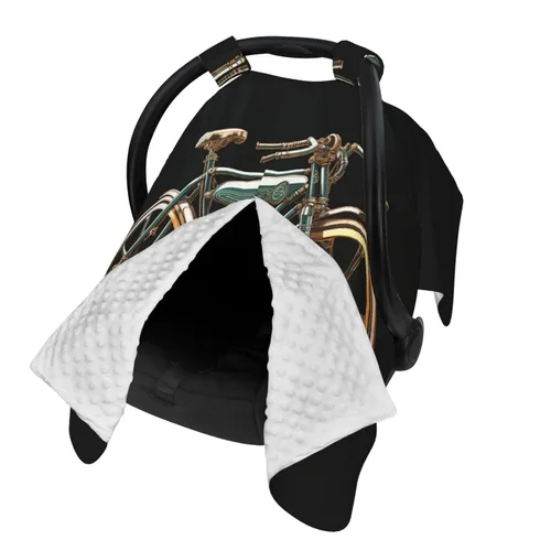 Vista 2 de Baby Car Seat Canopy Cover for Mom, Soft Breathable Nursing Breastfeeding Covers Multi Use Stroller Sun Shade Newborn Shower Gift，Bike