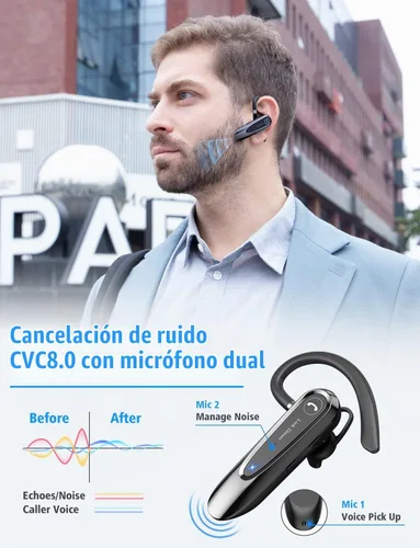 Vista 2 de Link Dream - Auricular Bluetooth para teléfono celular con silencio