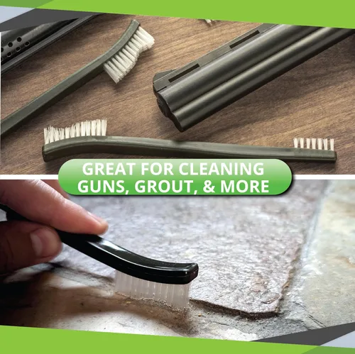 Vista 5 de SE Juego de 10 cepillos de limpieza de armas de doble extremo, kit de suministros de limpieza de armas, cepillos de cerdas de nylon de 7 pulgadas