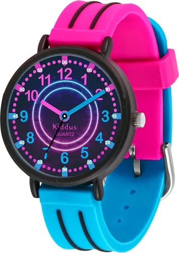 Kiddus Reloj para niños, niños y niñas, reloj de aprendizaje de tiempo para niños, primer reloj de pulsera a partir de 5 años, manecillas de horas y