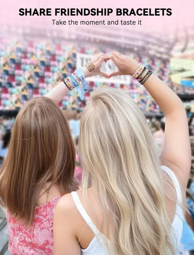 Vista 2 de ARTDOT Kit de fabricación de pulseras de amistad con 1400 piezas de cuentas de letras, surtido de 28 estilos, suministros para hacer joyas, juego