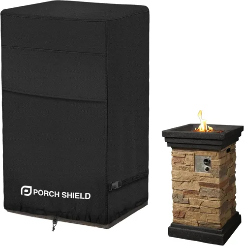 Porch Shield Cubierta de columna de fuego de patio cuadrada resistente al desvanecimiento de 21 pulgadas impermeable al aire libre cubierta alta de