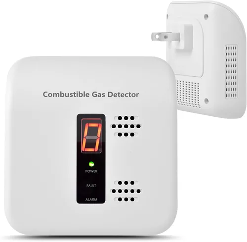 Vista 8 de Detectores de monóxido de carbono de viaje, diseño enchufable, 4 en 1, detector de fugas de gas y detector de gas natural con detector de CO