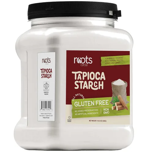 Roots Circle Almidón de Tapioca Totalmente Natural | Harina sin GMO y sin Gluten con Sin Conservantes | Kosher para Pésaj | Espesante para Sopas,