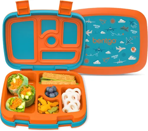 Vista 20 de Bentgo Kids Prints - Lonchera para niños, a prueba de derrames, con 5 compartimentos, estilo bento, tamaño de porciones ideales para edades de 3 a 7
