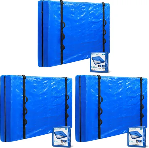 Vista 25 de TICONN Bolsas para colchón para mudanza, bolsa de almacenamiento de servicio pesado para colchón Full XL con asa perimetral y hebillas ajustables