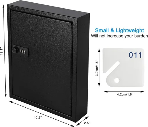 Vista 4 de KYODOLED Gabinete con cerradura para llaves, caja de almacenamiento de 40 llaves con código, soporte de pared para llaves con cerradura