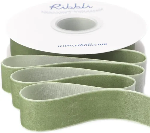 Vista 39 de Ribbli 4 rollos de cinta de terciopelo, 3/8 pulgadas 5 yardas cada rollo, cinta de Navidad para envolver regalos, decoración del árbol de Navidad