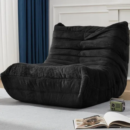 Vista 15 de Hobestluk Puf de espuma viscoelástica, puf grande con relleno, sofá perezoso para sala de estar, dormitorio, sala