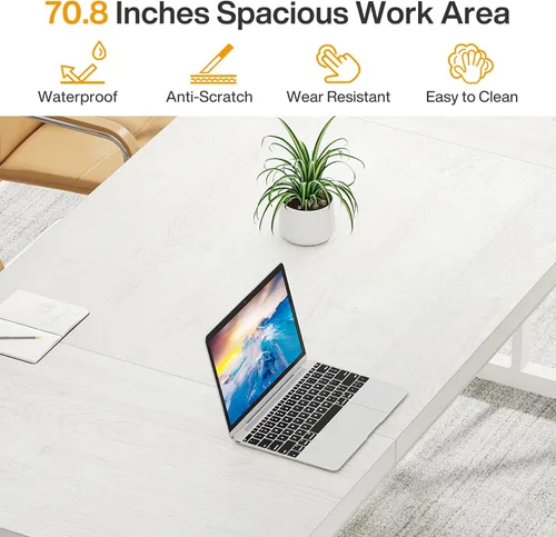 Vista 53 de Tribesigns - Escritorio ejecutivo de 78.7 pulgadas, escritorio grande para computadora de oficina, estación de trabajo, escritorio moderno