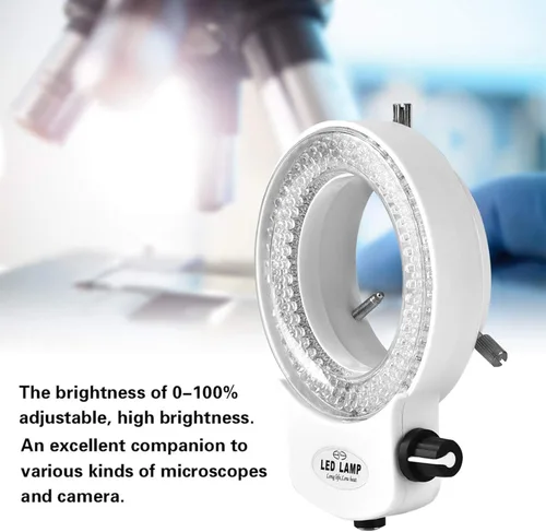 Vista 3 de 144 LED Anillo de luz ajustable Microscopio Cámara 144 LED Cuentas Fuente de luz Brillo Anillo Lámpara para Microscopio Estéreo (Blanco)