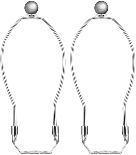 2 soportes de arpa de lámpara de 8 pulgadas para lámparas de mesa y pie (cromado pulido)