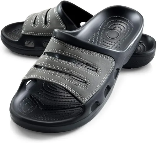 Roxoni Sandalias de ducha para hombre con puntera abierta para hombre, impermeables, de goma para la playa, piscina, gimnasio, viajes, zapatos de