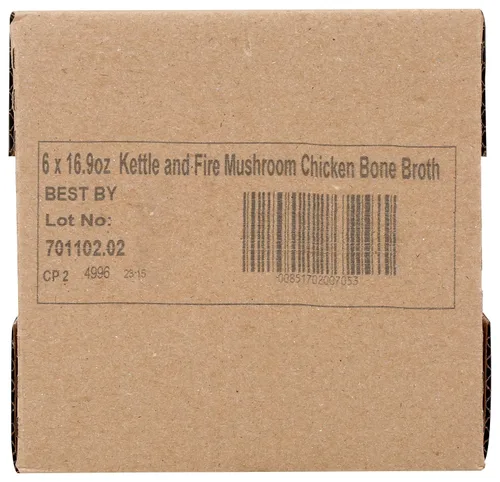 Vista 3 de Kettle & Fire Caldo de hueso de pollo con champiñones, 0.35 onzas de proteína, Whole30, sin gluten, 16.9 onzas (paquete de 6)