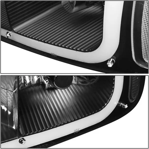 Vista 4 de DNA MOTORING HL-LB-SIERRA99-BK-CL1 Juego de 4 piezas de luces LED DRL para faros + lámpara de parachoques Compatible con Sierra/Yukon 99-07 NO es