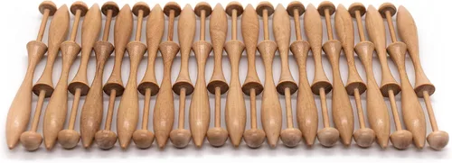 Bobbin - Bobinas de encaje estilo danés de 12, 24, 50, bobinas para hacer encajes. 4.25 pulgadas de largo. Hecho de madera dura natural. Colección