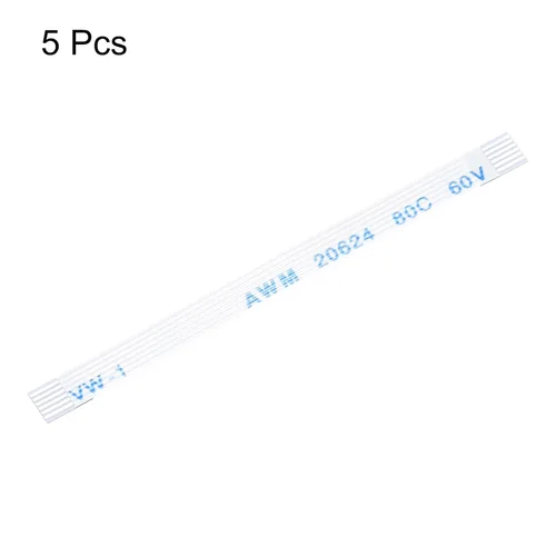 Vista 3 de uxcell Cable plano flexible, 6 pines de 0.020 in de paso de 1.772 in, FPC FFC, cable de cinta flexible para TV LCD, audio para automóvil