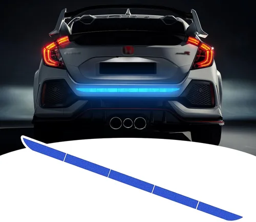 Vista 8 de Cobertura protectora para parachoques trasero de coche, adhesivo reflectante antiarañazos, protector de advertencia reflectante para auto SUV