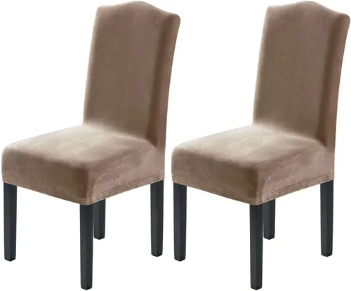 Vista 54 de H.VERSAILTEX - Fundas de terciopelo para sillas de comedor, juego de 2 fundas elásticas para sillas de comedor, fundas protectoras para sillas