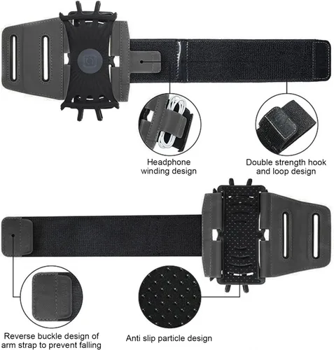 Vista 5 de Soporte de teléfono para correr, rotación de 360 grados, soporte de teléfono deportivo para correr brazalete para 13 Pro
