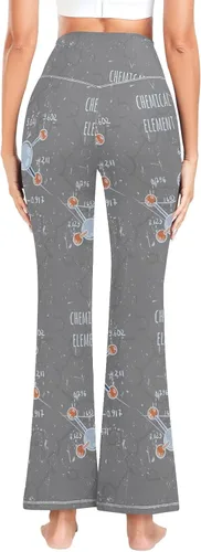 Vista 3 de ALAZA Pantalones de yoga para mujer, diseño de laboratorio de química, color verde oscuro