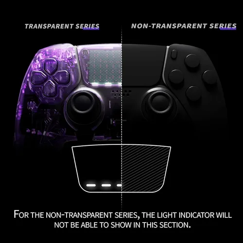 Vista 5 de eXtremeRate Full Set Shell with Buttons Touchpad Cover Compatible with ps5 Edge Controller, Black Custom Replacement Decorative Trim Shell Front