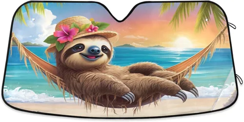 Vista 10 de Parasol para parabrisas de automóvil, diseño de hongos, helechos, plantas, botánico, protección solar para rayos UV y protección contra el calor