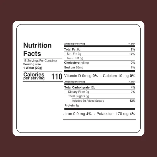 Vista 2 de Fiorella Crunch - Galletas de oblea de chocolate oscuro, 18 unidades, obleas finas crujientes cubiertas de chocolate con capas de relleno de crema