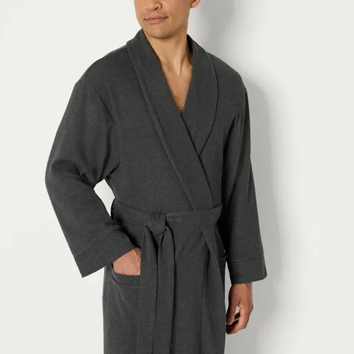 Vista 4 de Tienda Essentials Bata de baño de waffle ligera para hombres (disponible en tallas grandes y altas)