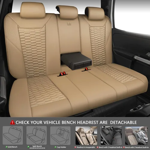 Vista 4 de CAR PASS Juego completo de fundas para asientos de coche de malla de espuma 3D de cuero, fundas para asientos de coche de malla transpirable