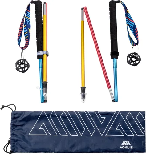 AONIJIE Trekking Poles 2-Pack - Anti-Shock Ultra-Light Collapsible Walking & Hiking Sticks for Trail Running, Backpacking, Camping