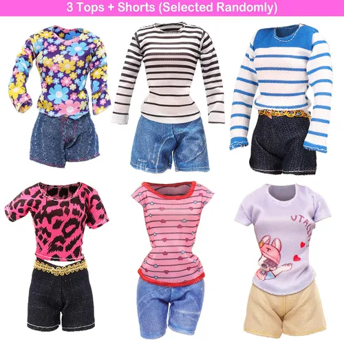 Vista 3 de 40 piezas de ropa y trajes para muñecas, 6 pantalones, 10 zapatos, 15 accesorios de maquillaje y 9 accesorios de vajilla para muñecas de 11.5