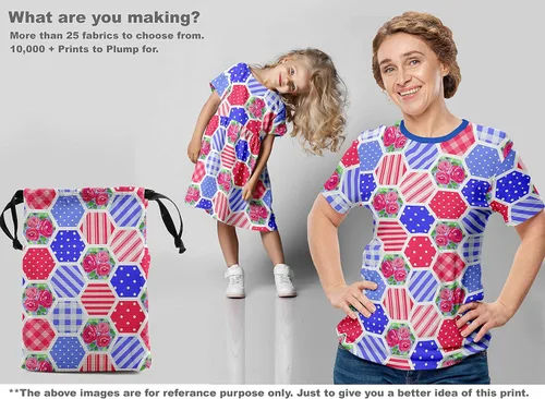 Vista 6 de oneOone Cotton Flex Blue Fabric Floral Craft Projects Decor Fabric Printed by The Yard 40 Inch Wide-DO