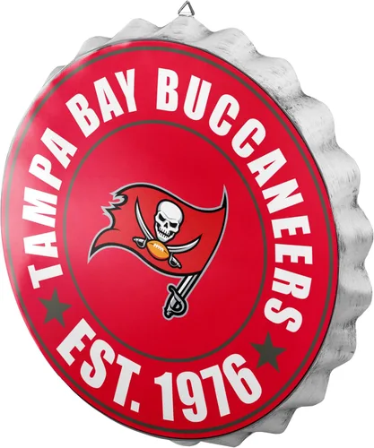 Vista 14 de NFL Team Logo Distressed Metal Hanging Wall Bottle Cap Sign
