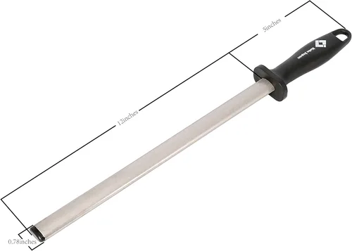 Vista 4 de Kota Japan 12 in. Diamond Carbon Steel Professional Knife Sharpener Rod Kitchen, Home or Hunting Master Chef, Hunter or Home Gourmet Blade