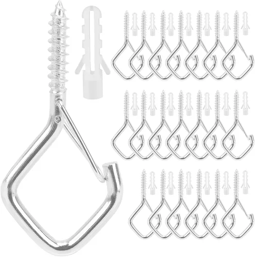 Vista 10 de 10 ganchos de techo de metal para plantas colgantes y luces de cadena al aire libre, 2.2 pulgadas, color negro