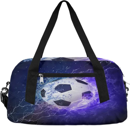 Art Firey - Bolsa de deporte de fútbol para niños, bolsa de gimnasio deportiva para adolescentes y niñas, bolsa de mano para fines de semana, bolsa