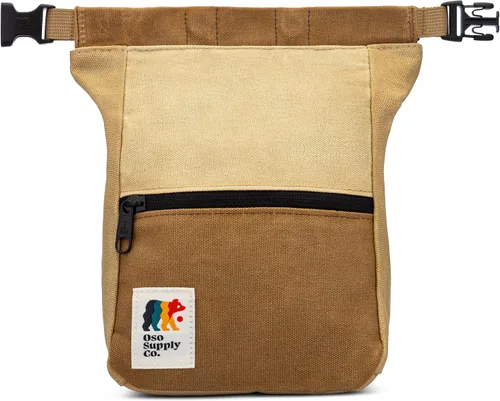 Vista 7 de Kulshan Bouldering Bucket, bolsa de tiza de gran tamaño para escalada en roca, maceta de tiza con cierre magnético enrollable, bucle de cepillo