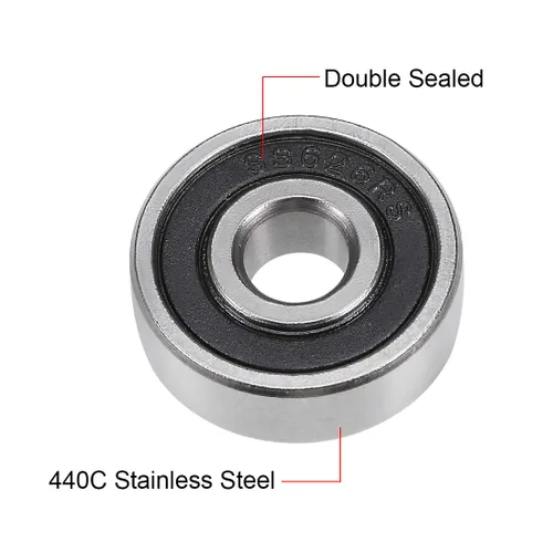Vista 2 de uxcell Rodamiento de bolas de acero inoxidable S626-2RS 0.236x0.748x0.236 in 626RS de doble sellado 626RS 1 paquete