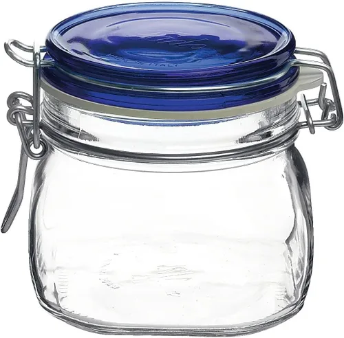 Vista 12 de Bormioli Rocco Fido – Tarro cuadrado con tapa azul, Transparente