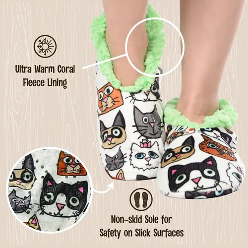 Vista 5 de Lazy One Pantuflas de pies mullidos para mujer, lindas pantuflas de casa con forro polar, bonitos diseños de animales