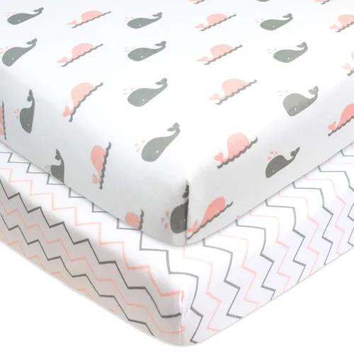 Vista 6 de American Baby Company - Juego de 2 sábanas ajustadas de 100% algodón natural para Pack N Play 39" x 27" - Sábanas suaves y transpirables para Pack N